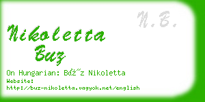 nikoletta buz business card